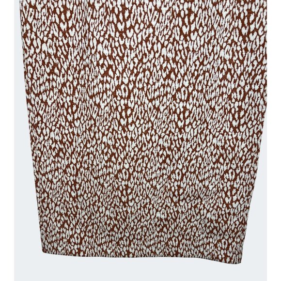 Loft Leopard Print Midi Pencil Skirt Cotton/Polyester Blend Size Medium - Picture 10 of 10